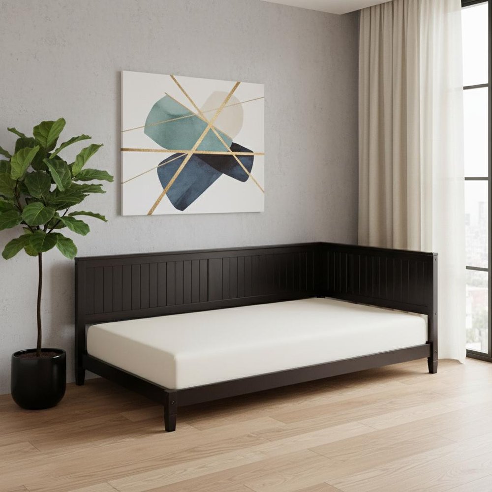 Espresso Wood Twin Daybed Frame