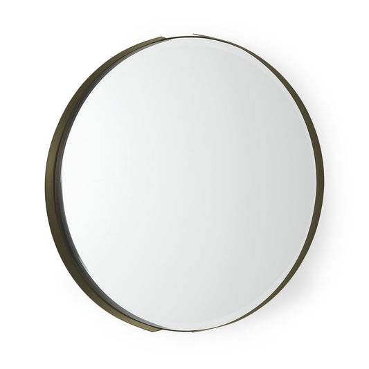 24" Gold Metal Round Framed Accent Mirror