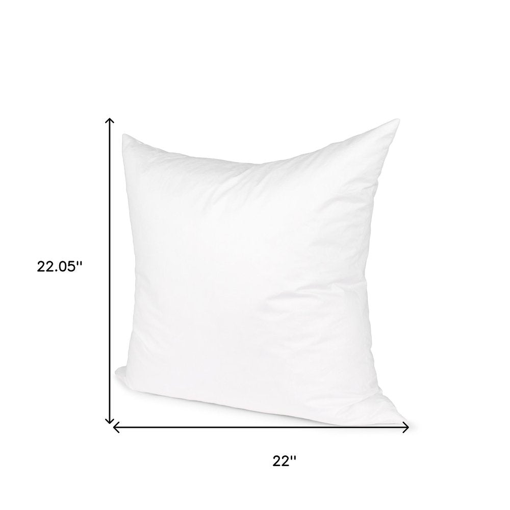 22" White Cotton Down Blend Throw Pillow Insert