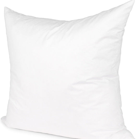 20" White Cotton Down Blend Throw Pillow Insert