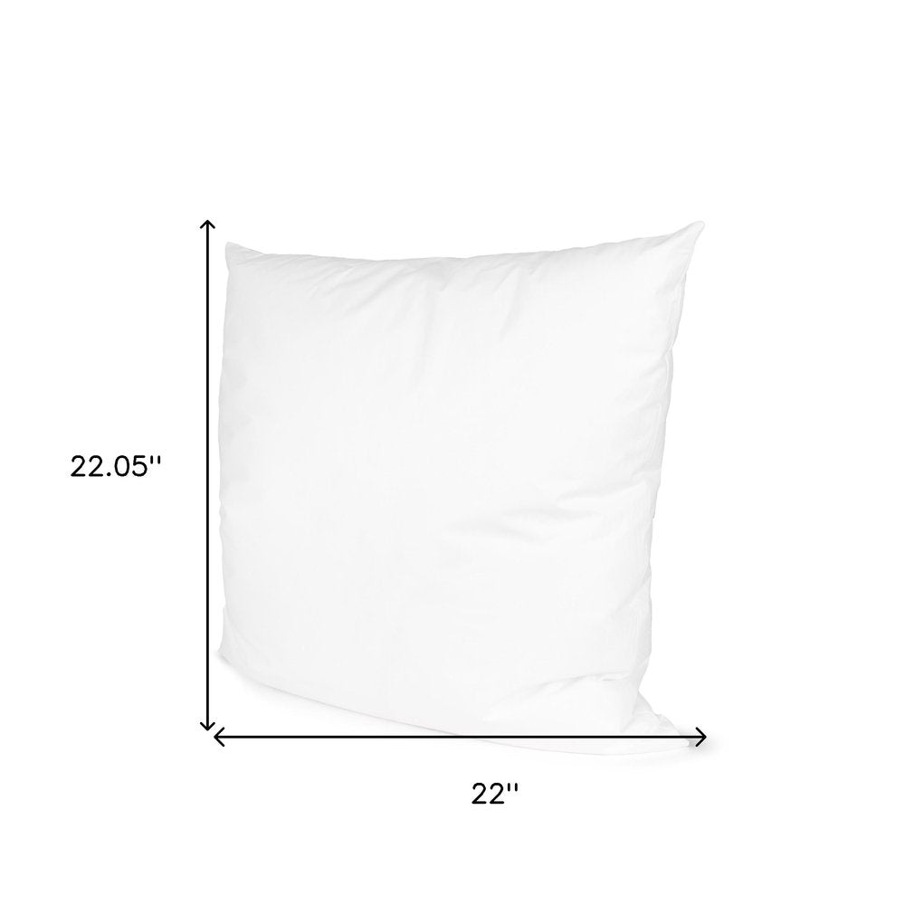 22" White Cotton Throw Pillow Insert