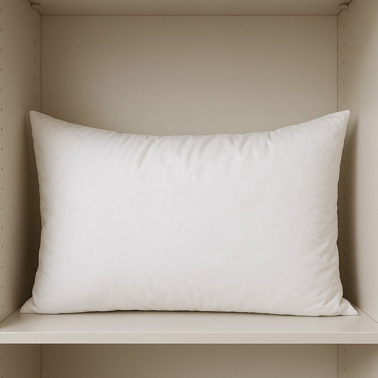16" X 28" White Cotton Down Blend Throw Pillow Insert