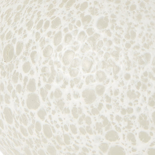 9" White Mottled Handblown Glass Table Vase