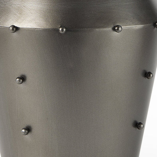 12" Gray Metal Table Vase