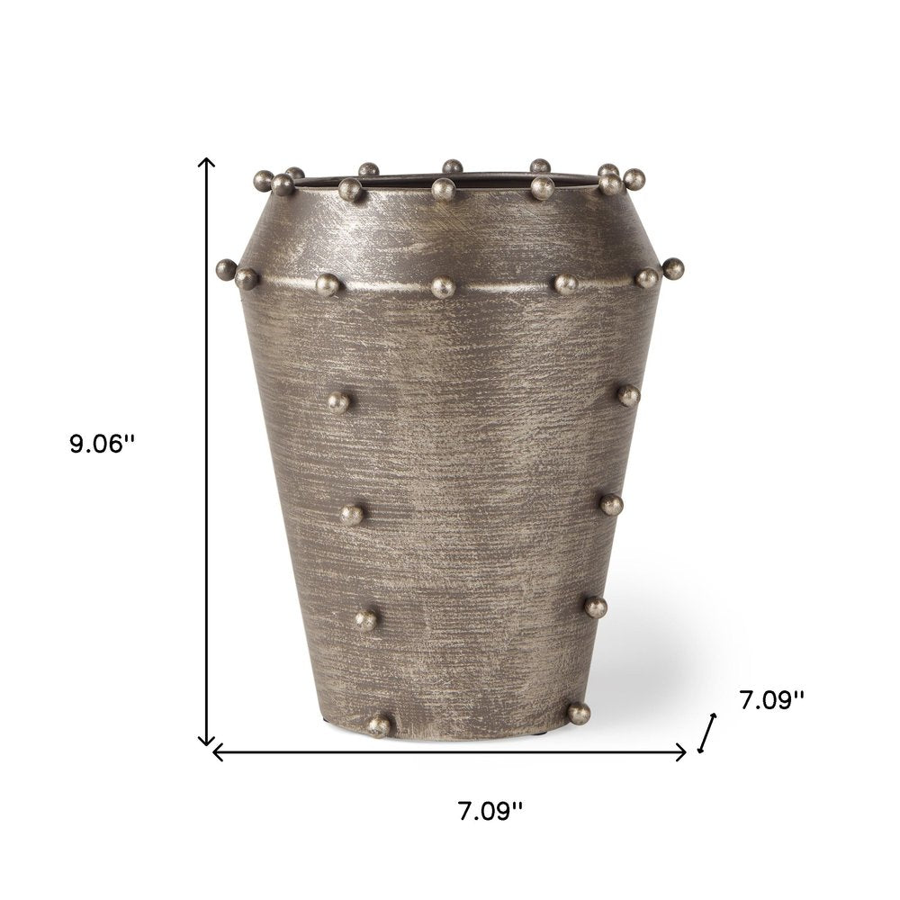 9" Silver Metal Table Vase