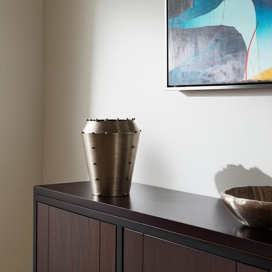 12" Silver Metal Table Vase