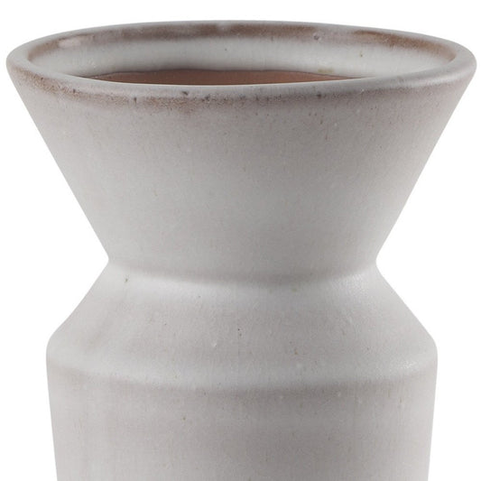 10" Cream Ceramic Table Vase