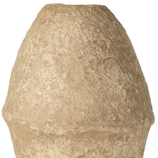 18" Beige Paper Mache Cylinder Table Vase