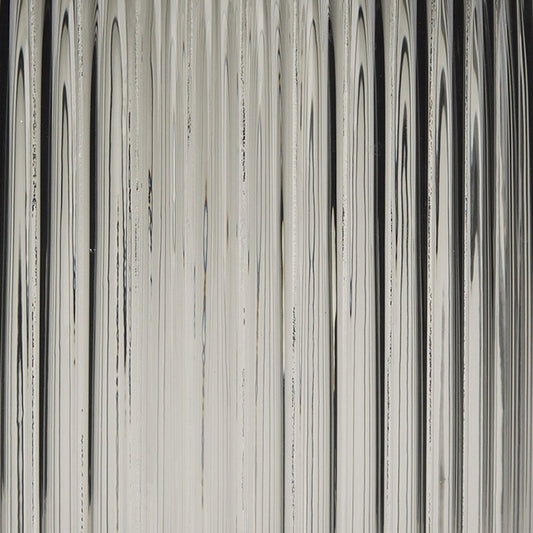 11" Black Cylinder Ribbed Glass Table Vase