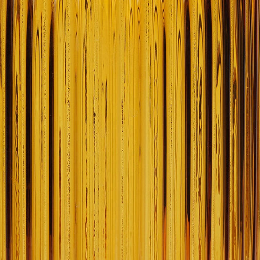 11" Amber Glass Ribbed Cylinder Table Vase