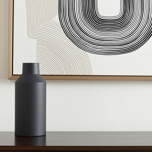 14" Black Metal Table Vase