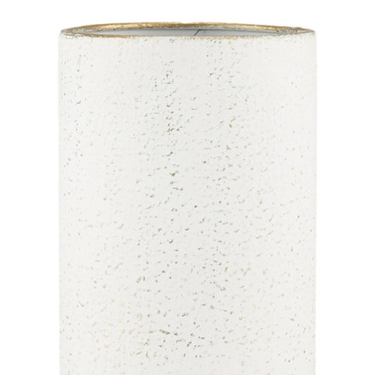 16" Off White And Gold Metal Cylinder Table Vase