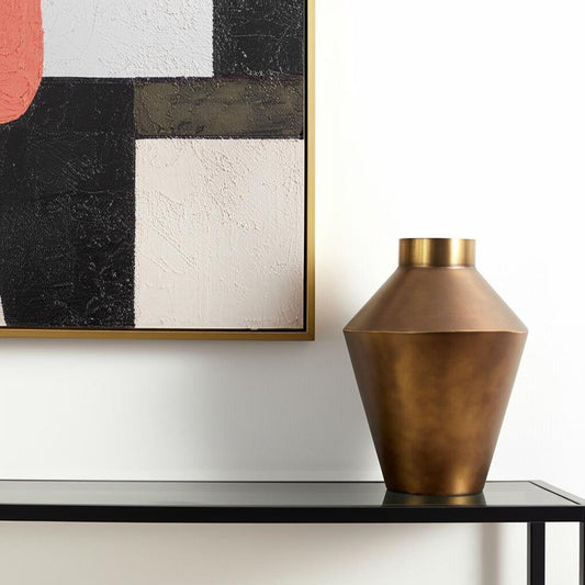 13" Antiqued Bronze Metal Table Vase