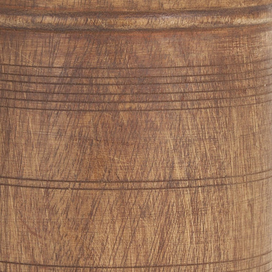 9" Brown Cylinder Solid Wood Table Vase