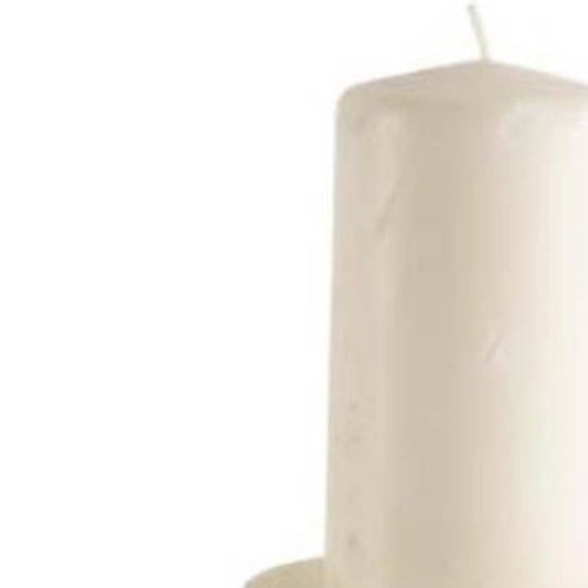 9" White Cast Iron Tabletop Pillar Candle Holder