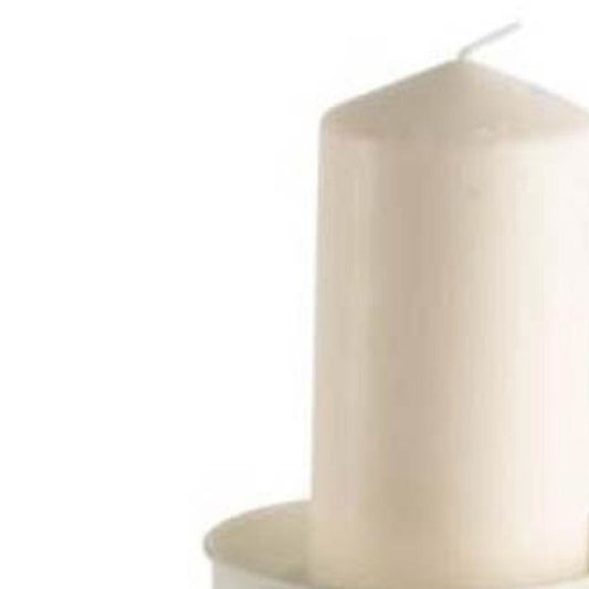 12" White Cast Iron Tabletop Pillar Candle Holder