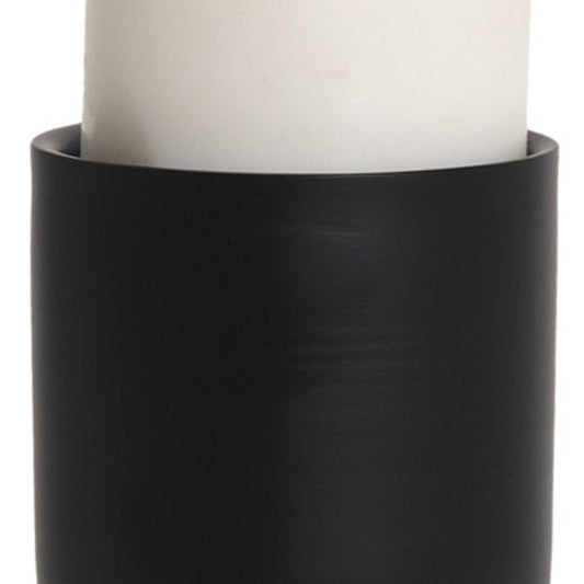 9" Black Metal Tabletop Pillar Candle Holder