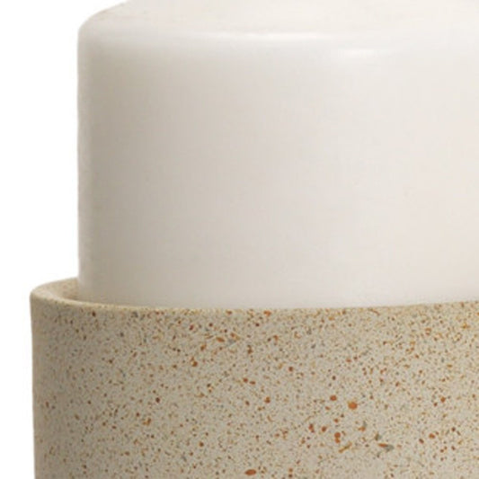 13" Beige Metal Abstract Tabletop Candle Holder