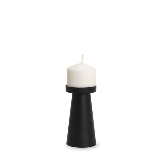 6" Black Metal Tabletop Pillar Candle Holder