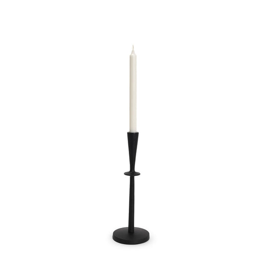13" Black Metal Abstract Tabletop Candle Holder