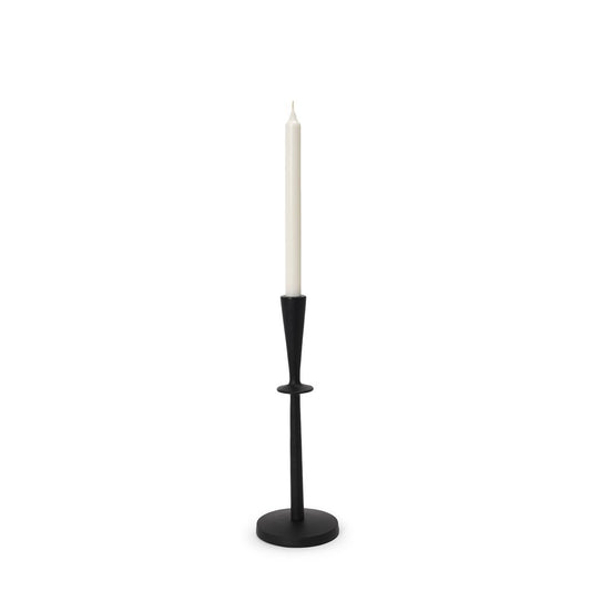 13" Black Metal Abstract Tabletop Candle Holder