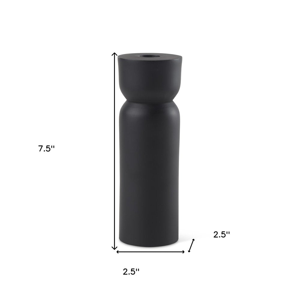 8" Black Metal Tabletop Taper Candle Holder