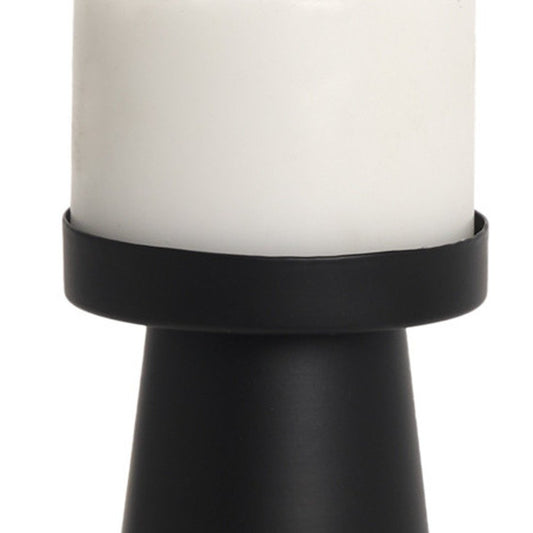 8" Black Metal Tabletop Pillar Candle Holder