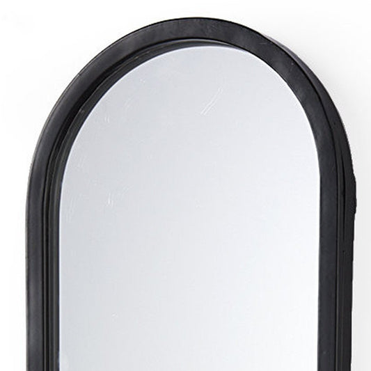 25" Black Mirrored Metal Wall Sconce Candle Holder