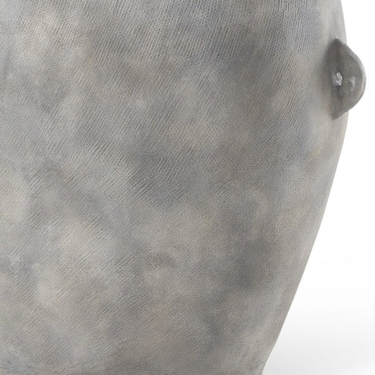 24" Gray Ceramic Amphora Floor Vase