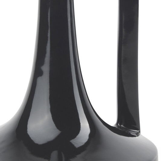 8" Black Ceramic Jug Vase