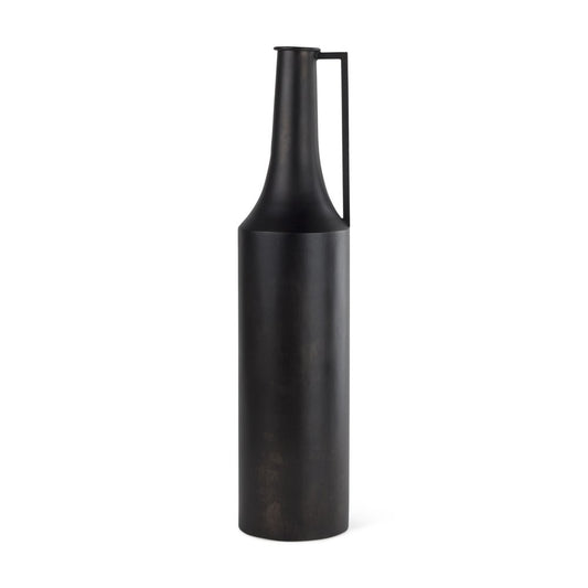 24" Black Metal Jug Vase
