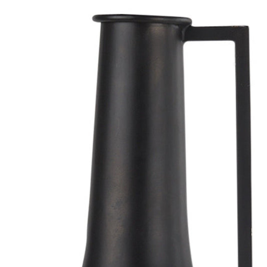 24" Black Metal Jug Vase