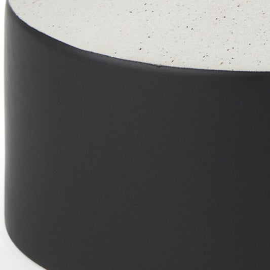 12" Black And White Ombre Ceramic Jug Vase