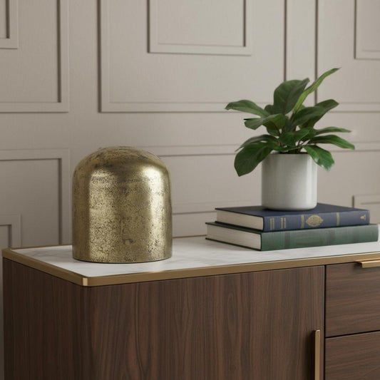 7" Brass Aluminum Tabletop Sculpture