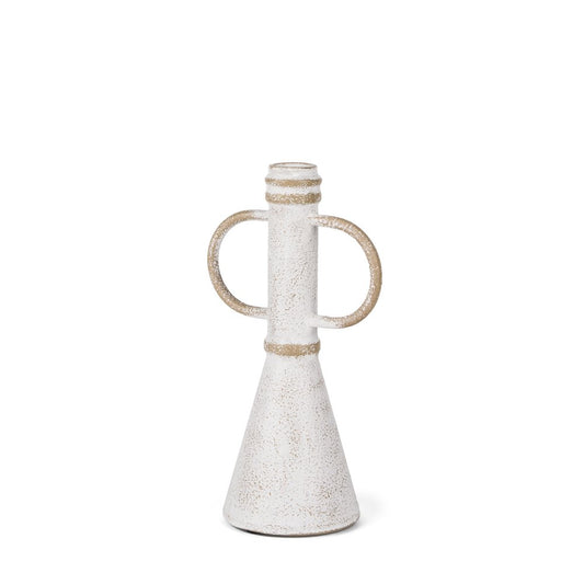 10" White And Beige Metal Tabletop Sculpture