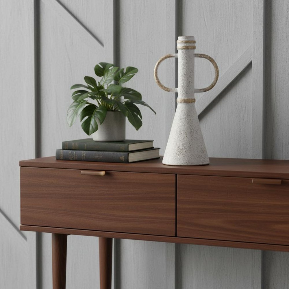 10" White And Beige Metal Tabletop Sculpture