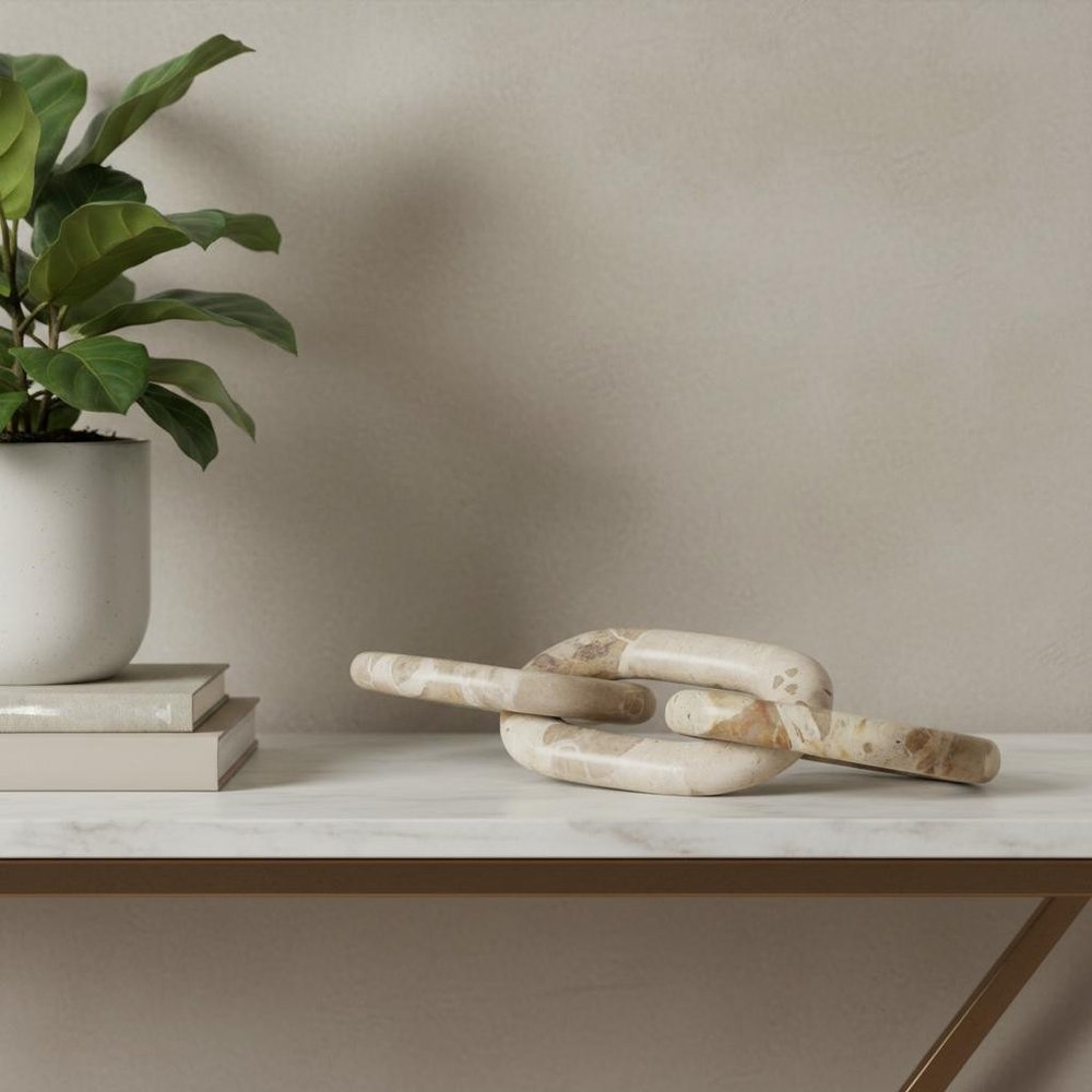 1" Beige Glass Decorative Wall Sculpture