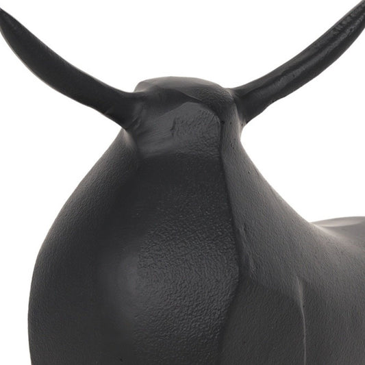 11" Black Aluminum Bull Abstract Tabletop Sculpture