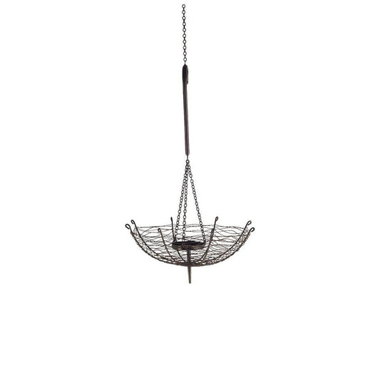 31" Black Distressed Woven Metal Lantern Candle Holder