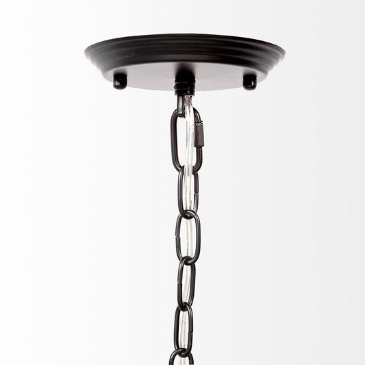Black Candle Style Twelve Light Glass Dimmable Chandelier