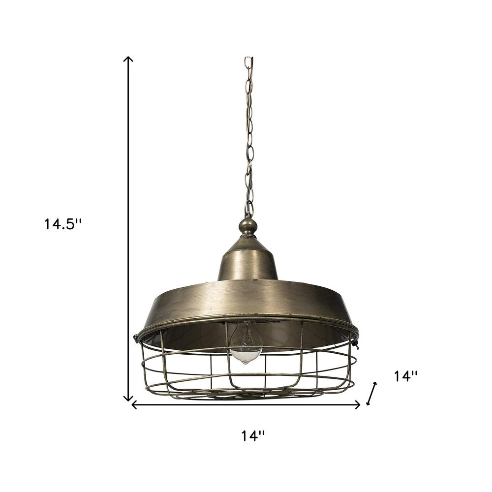 Gold Single Metal Dimmable Ceiling Light With Gold Shades