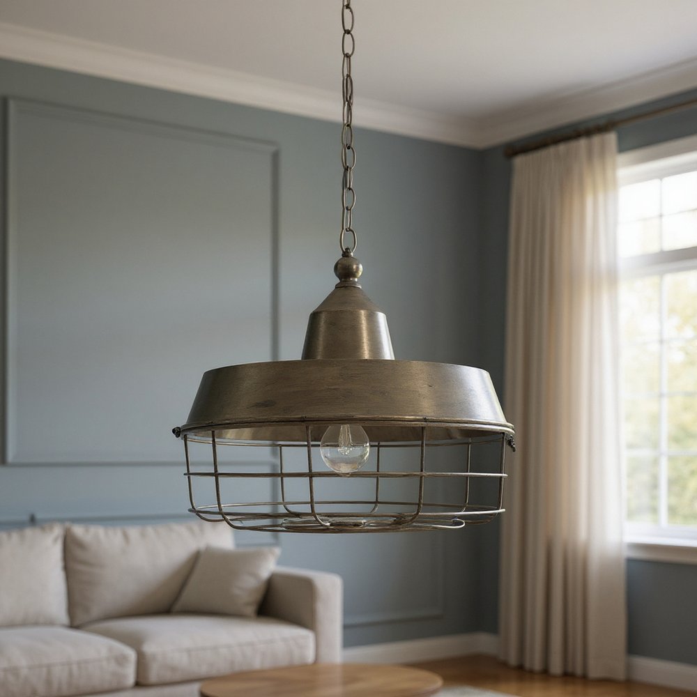 Gold Single Metal Dimmable Ceiling Light With Gold Shades