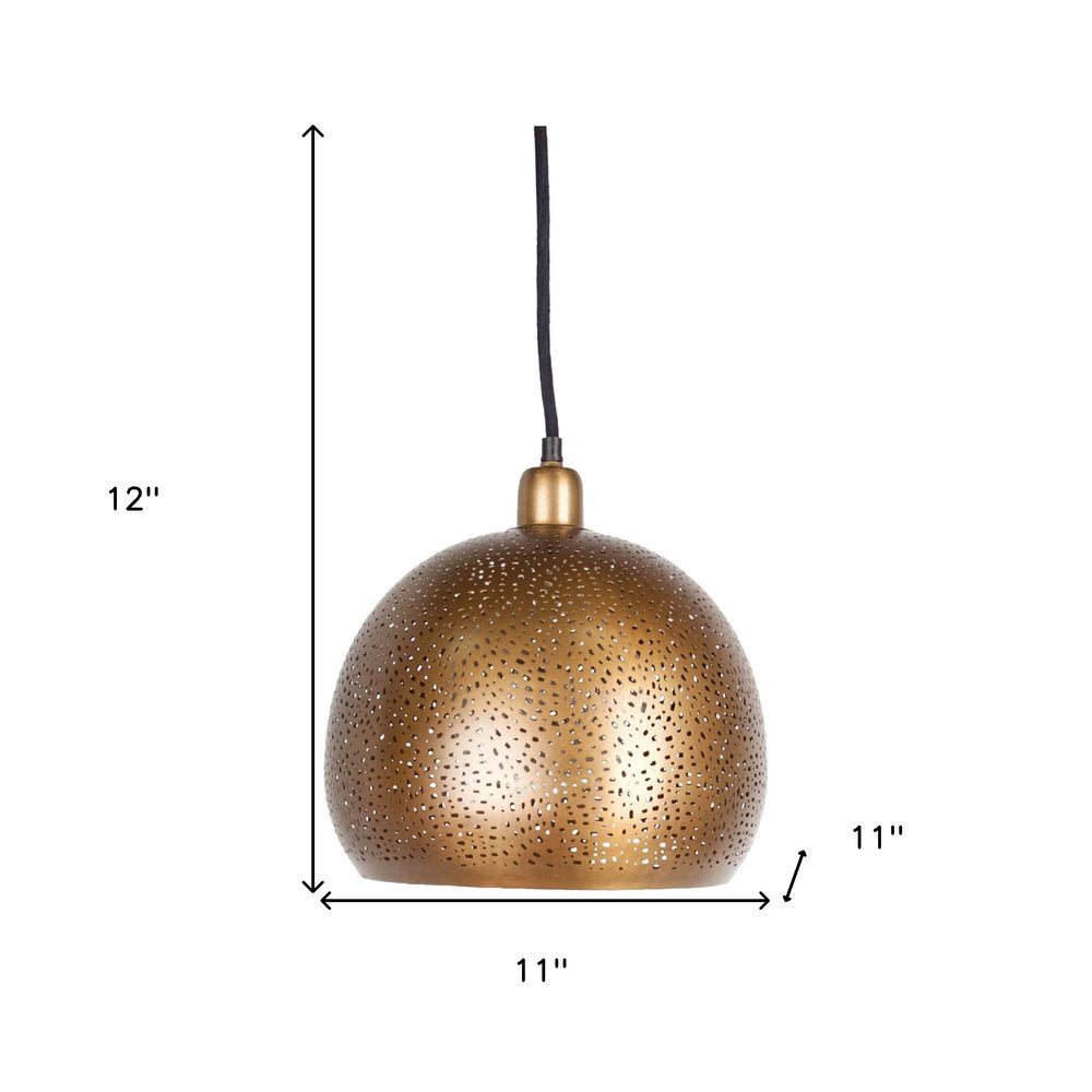 Gold Single Metal Dimmable Ceiling Light With Gold Shades