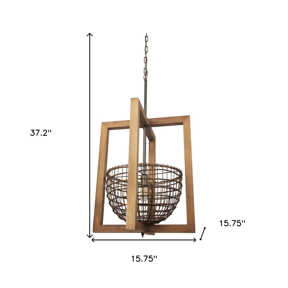 Brown Single Metal Dimmable Ceiling Light With Brown Shades
