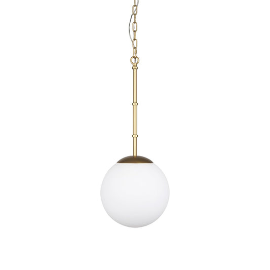 Gold And White Single Metal Dimmable Ceiling Light With White Shades