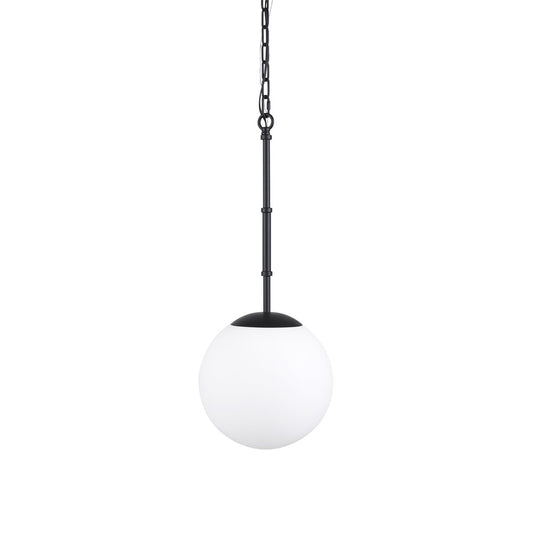 Black And White Single Metal Dimmable Ceiling Light With White Shades