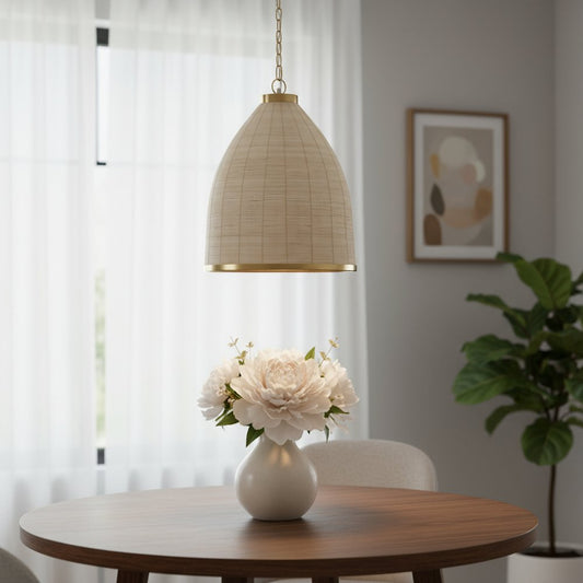 Brown Single Metal Dimmable Ceiling Light With Brown Shades