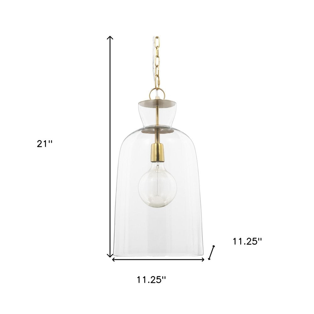 Clear Single Glass Dimmable Ceiling Light With Clear Shades