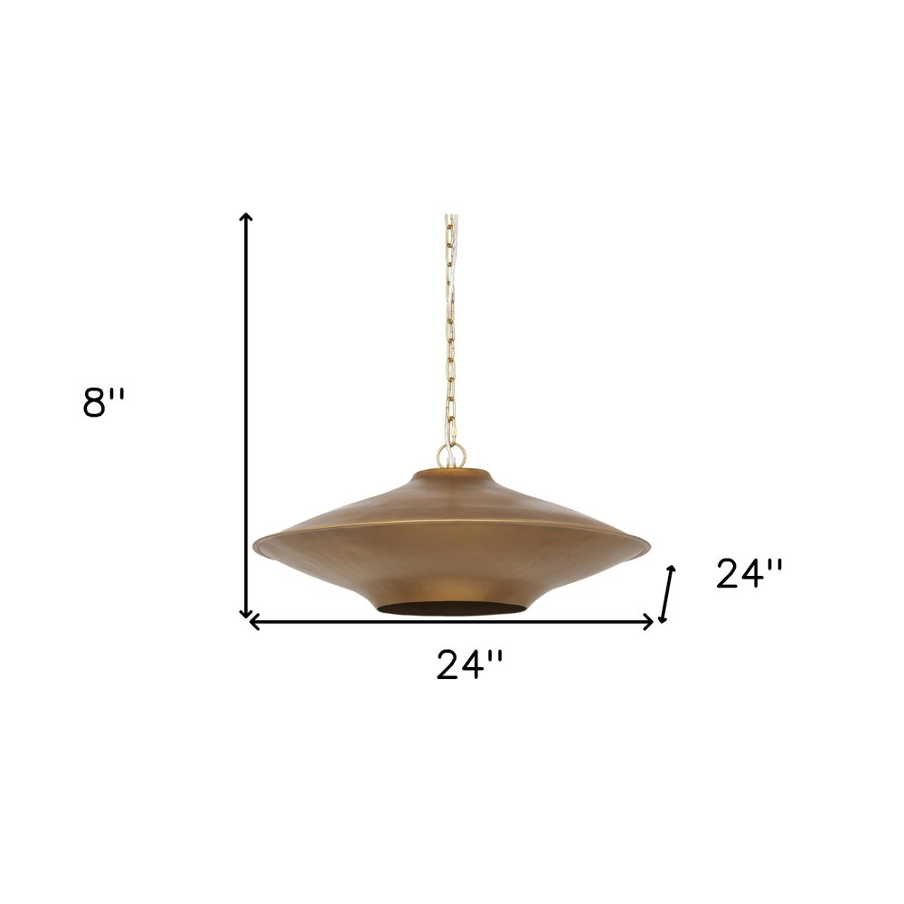 Gold Single Metal Dimmable Ceiling Light With Gold Shades