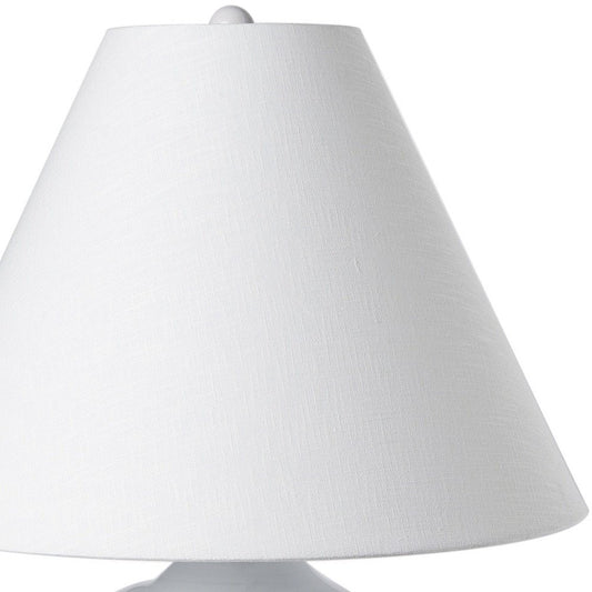 11" White Round Bedside Lamp With Empire Shade